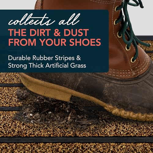 Extra Durable Door Mat Outside Entrance (30" x 17" (Rectangular) / Bright Brown)