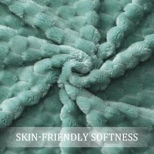 3D Fleece Queen Size Blanket for Bed (Celadon / Queen ( 90x90 IN ))
