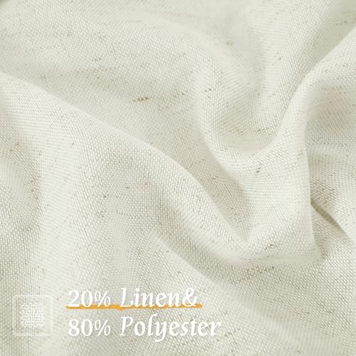 Light Filtering Natural Linen Curtains 63 Inch Length for Living Room (42"W x 63"L (Pack of 2) / Rod Pocket - Cream)