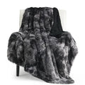 Faux Fur Fluffy Sherpa Throw Blanket Twin Tie Dye Black 60"x80" (03- Tie Dye Black / Twin (60" X 80"))