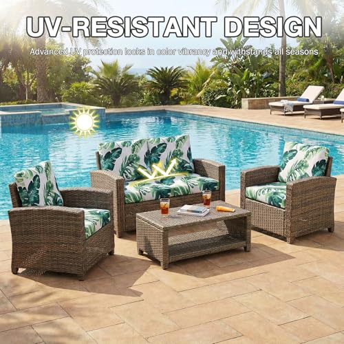 8Pcs Patio Cushion Covers (Monstera Deliciosa / 8PCS)