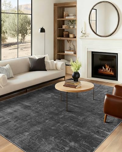 8x10 Area Rugs for Living Room Large Modern Washable Rug (Ink / 8' x 10' (Rectangular))