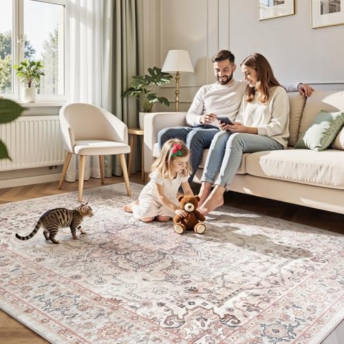 6x9 Pink Area Rugs for Bedroom Living Room (Sunflower Pink / 6' x 9' (Rectangular))