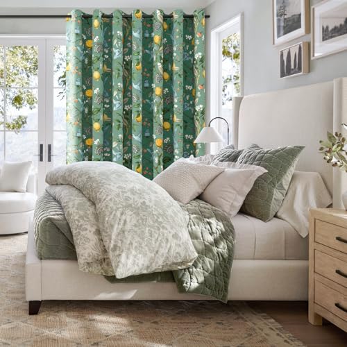 Sliding Door Patio Floral Curtains & Drapes (Sage Green / 100"W x 84"L (Pack of 1))