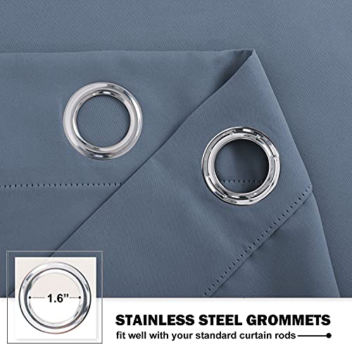 Window Short Curtains for Kitchen Home Fashion for Cafe Window (Stone Blue / 42"W x 36"L (Pack of 2))