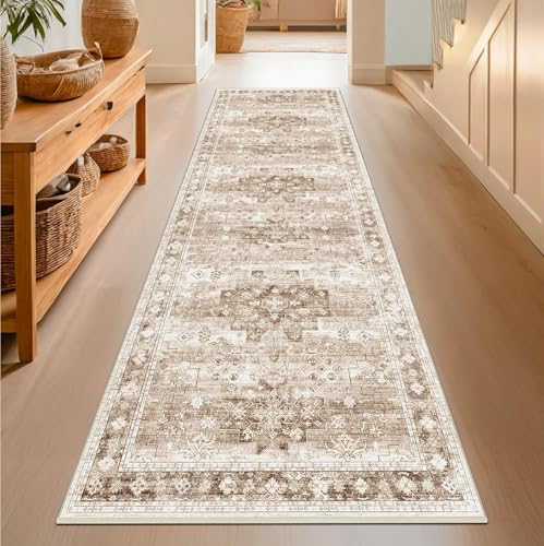 Beige Washable 2'6"x10' Extra Long Runner Rugs for Hallways (2'6" x 10' (Runner) / Latte / Beige)