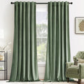 Sage Green Velvet Curtains 52x108 inches Luxury Blackout Curtains (Sage Green / 52"W x 108"L (Pack of 2))