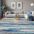 Washable Abstract 8x10 Area Rug for Living Room Non Slip Bedroom Rug (Blue Aqua/Beige Taupe Multi / 8' x 10' (Rectangular))
