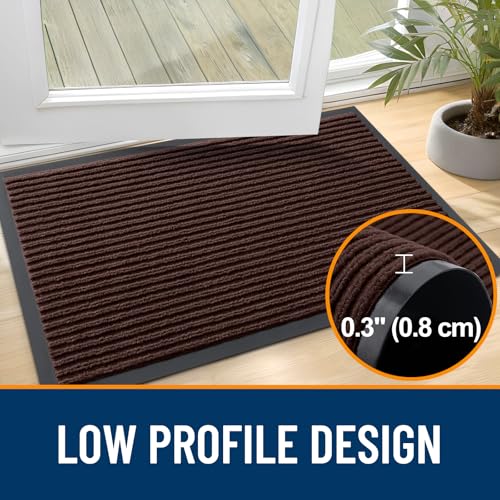 2 Pack Front Door Mats 59x23 (Brown / 59" x 23")