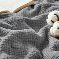 100% Cotton Muslin Blanket Queen Size for Bed (02 - Grey / Queen (90" X 90"))