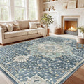 Amada 8x10 Washable Area Rug for Living Room (8' x 10' (Rectangular) / Blue/Yellow)