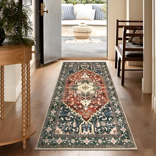 Washable Runner Rug (3' x 6' / Brick Red)