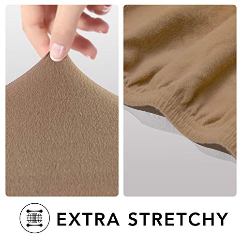 Super Stretch Chair Covers Fleece Couch Covers for Sofa Camel (Small Chair / Camel)