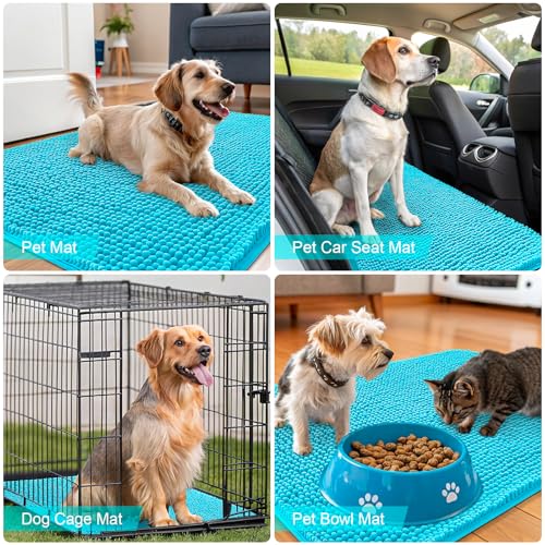Dog Door Mat for Muddy Paws 59x32 (Aqua Blue / 59" X 32")