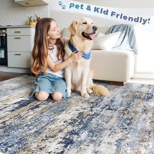 Area Rugs 6x9 for Living Room (Bluegreybrown / 6' x 9' (Rectangular))
