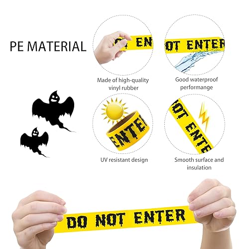 1.9inch x 82Feet Halloween Decorations Caution Tape Roll Halloween Caution Tape Halloween Tape Scary Warning Tape for Halloween Party Decorations Indoor Outdoor (Do Not Enter Tape)