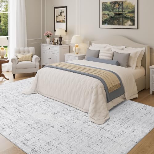 6x9 Area Rug Washable Modern Abstract Rug for Bedroom Non Slip Grey (Grey / 6' x 9' (Rectangular))