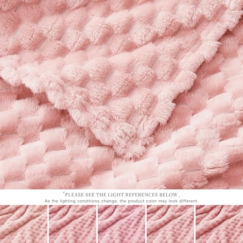 Turtle Shell Twin Size Throw Blanket Pink for Couch & Sofa (Pink / Twin)
