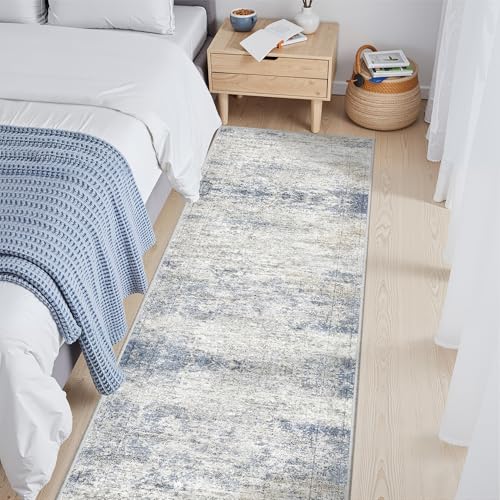 2x6 Runner Rug Non Slip (Blue/Brown/Ivory / 2' x 6' (Runner))