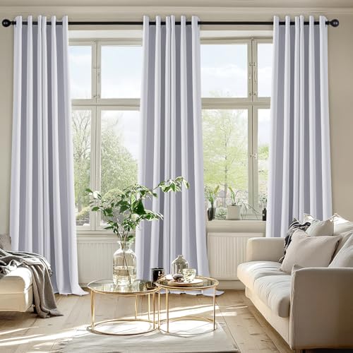 Blackout Curtains for Bedroom 2 Panels 40x90 Inch Long Greyish White (Greyish White / 40"W x 90"L (Pack of 2))