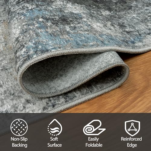 8x10 Area Rugs for Living Room Washable Bedroom Dining Room Black Gold (Black Gold/Multi / 8' x 10' (Rectangular))