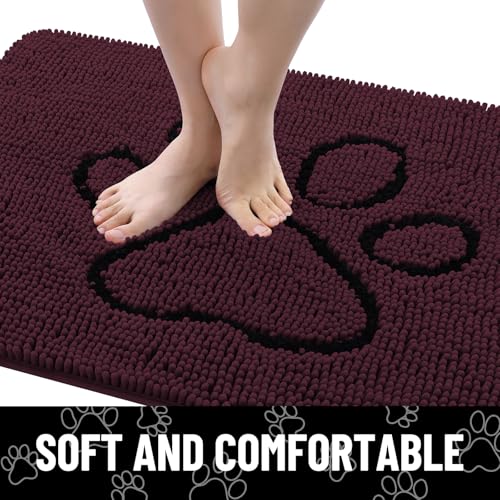 Dog Door Mat for Muddy Paws (48"X30" / Russet and Black)