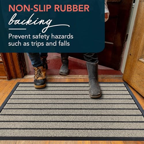 Extra Durable Door Mat Outside Entrance (36" x 24" (Rectangular) / Bright Beige)