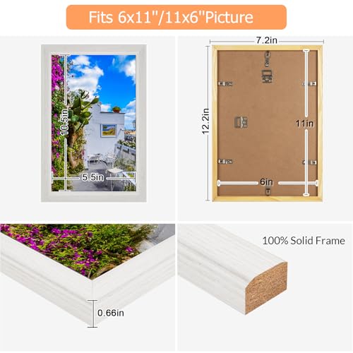 6x11 Wood Frame White (White / 6x11)