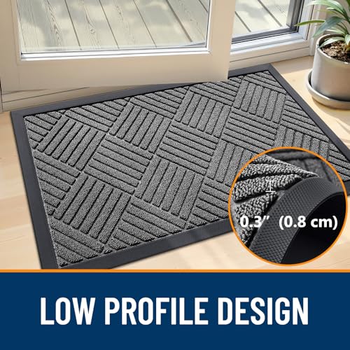 Front Door Mat Outside Entrance 59x23 (59" X 23" / Grey Diamond)