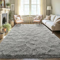 Area Rugs Fluffy Living Room Carpets for Kids Bedroom 6x9 (Grey / 6' x 9' (Rectangular))