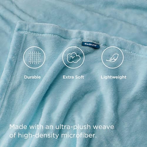 GentleSoft Fleece King Size Blankets for Bed River Blue (River Blue / King (108" x 90"))