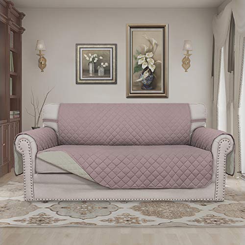 Reversible Couch Cover (Pink/Beige / Medium-XL Loveseat)