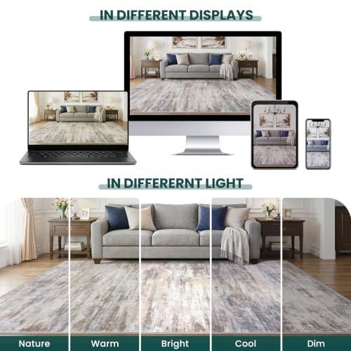Modern Hallway Runner (Multi-grey / 2' x 6' (Runner))