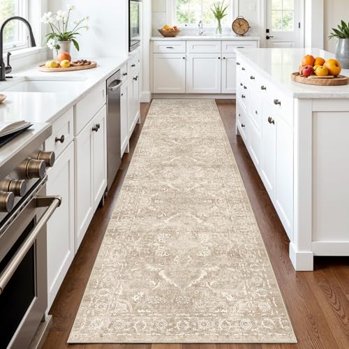 3x14 Washable Hallway Runners (Natural Beige / 3' x 14' (Runner))