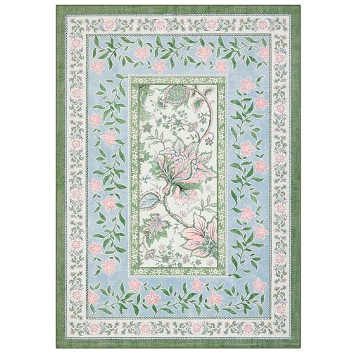 Teal 2x3 Door Mat Indoor Rugs for Entryway Provence Small Botanical Grove Cottage core Washable Non (Teal / 2' x 3' (Rectangular))