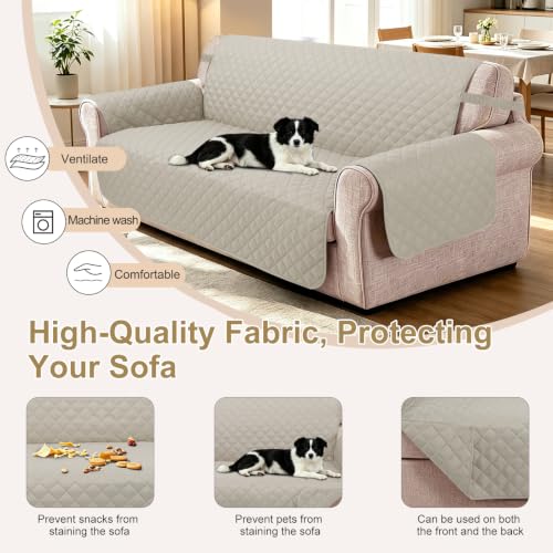 Oversized Loveseat Couch Cover for Dogs (Beige/Beige / Loveseat - Oversized (54"))