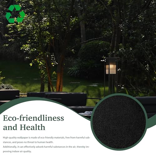 394''x17.7'' Black Peel and Stick Wallpaper Contact Paper Modern Self Adhesive Wall Paper Removable Renter Friendly Textured Solid Color Shelf Cabinet Vinyl Roll (Black / 17.7" x 394")