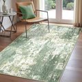 Washable 3'x5' Abstract Area Rug for Living Room Light Green (Green/Gray/Yellow / 3' x 5' (Rectangular))