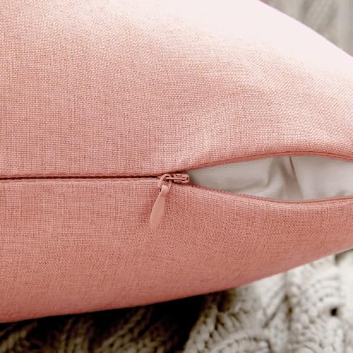 Decorative Outdoor Pillow Covers Lumbar Waterproof 12x20 Light Pink (20" x 12" (Pack of 2) / Light Pink)