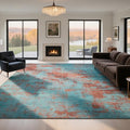 8x10 Washable Area Rugs for Living Room (8' x 10' (Rectangular) / Dark Blue-light Blue-red)