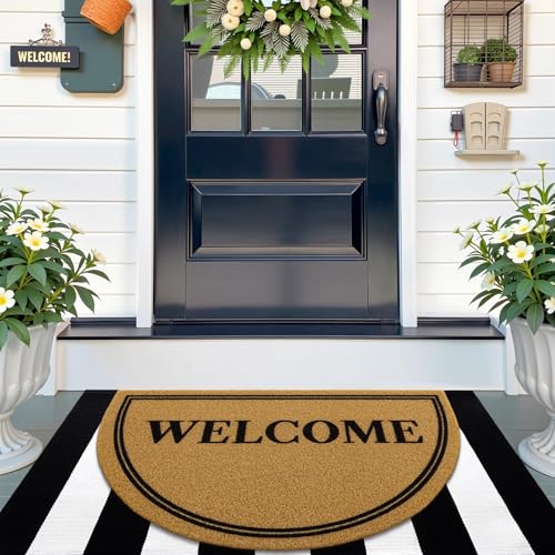 Half Circle Door Mat 30x17 (Brown / 30" X 17")