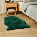 Emerald Green Faux Sheepskin Throw Rug 2x3 ft (Emerald Green / 2' x 3' (Oval))