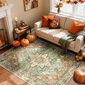 Washable Area Rug (Brick/Brown/Green / 4' x 6' (Rectangular))