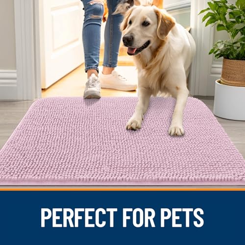 Dog Door Mat for Muddy Paws 47x32 (Dusty Rose / 47" X 32")