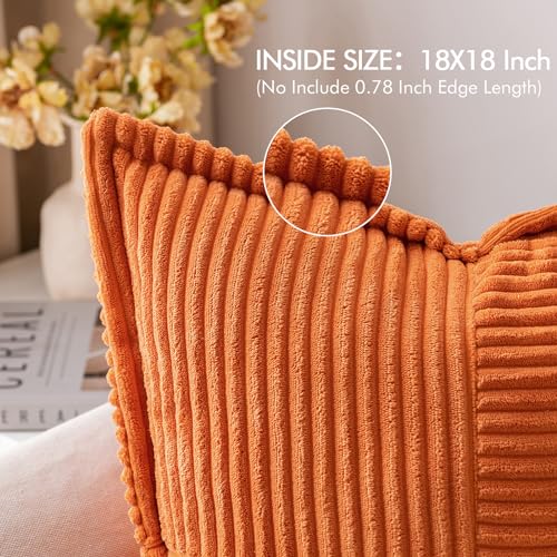 Fall Orange Decorative Throw Pillow Covers for Couch 18x18 Inch (Orange / 18" x 18" (Pack of 2))