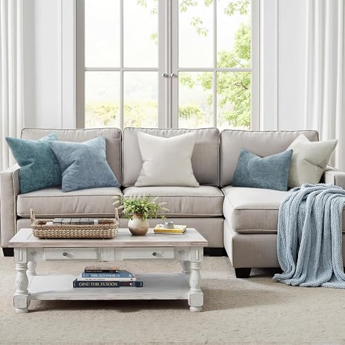 Decorative Couch Throw Pillow Covers 18x18 Inch Light Blue 2 Pack (18" x 18" (Pack of 2) / Light Blue)