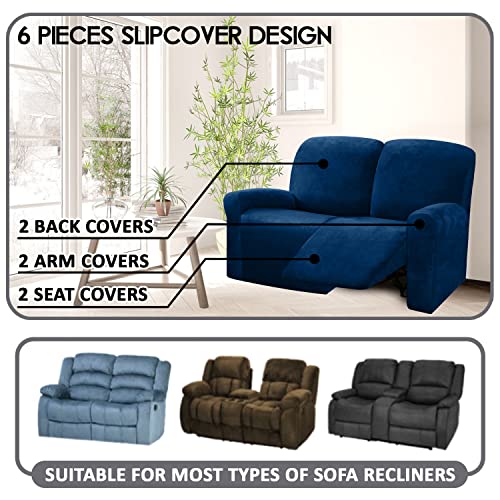 Reclining Love Seat Slipcover (Navy)