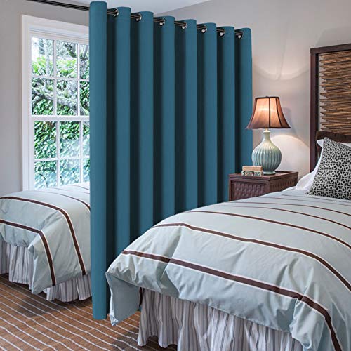 Blackout Patio Curtains 100 x 96 Inches for Sliding Door Extral Wide Blackout Curtain Panels Thermal Insulated Room Divider (100"W x 96"L (Pack of 1) / Dark Teal)