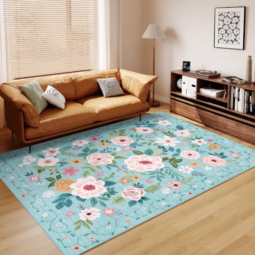 5x7 Area Rugs (Teal / 5' x 7' (Rectangular))