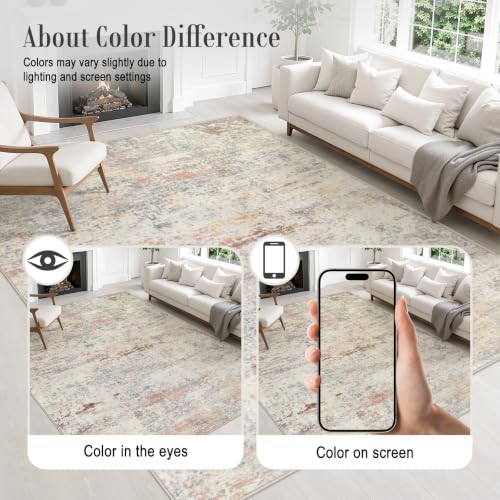 3x14 Washable Runner Rug：Modern Abstract Kitchen Soft Carpet Taupe (Taupe / 3' x 14' (Rectangular))